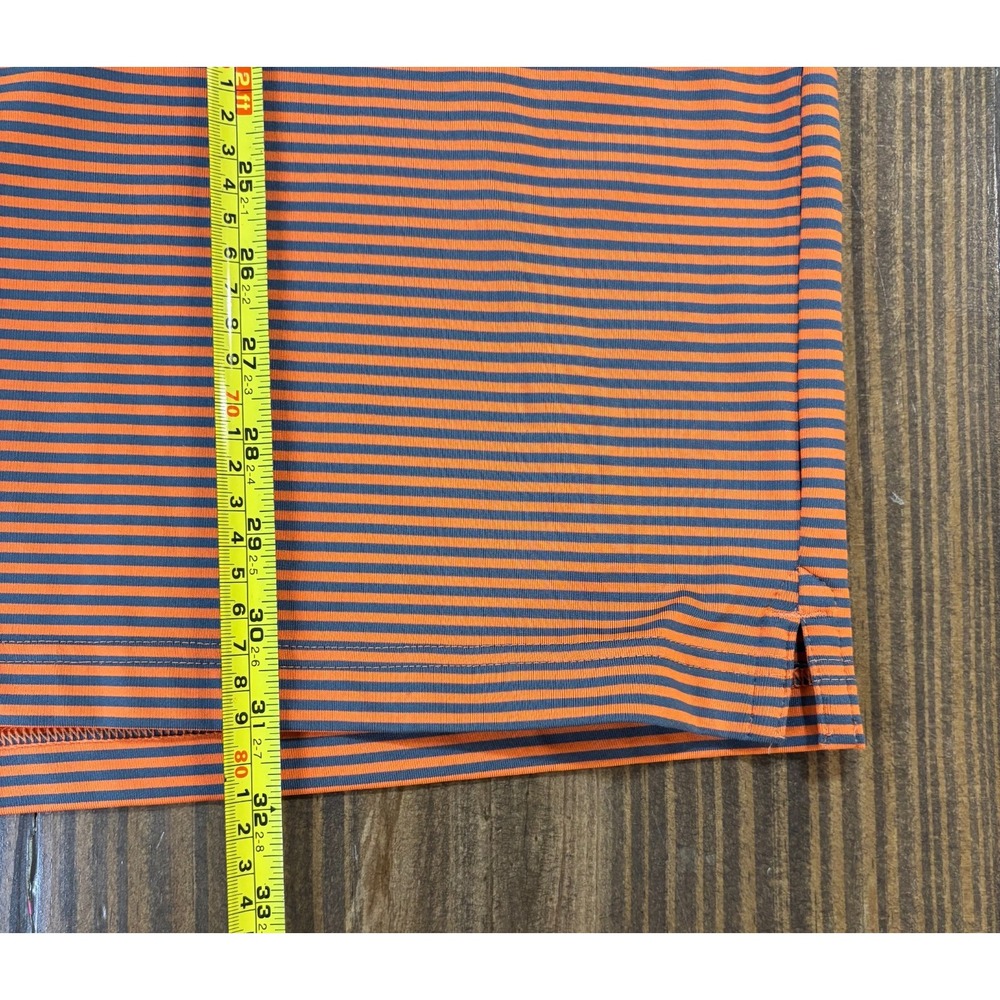 UNDER ARMOUR Polo Shirt Mens 2XL Orange Blue Striped Short Sleeve‎ Golf - Picture 7 of 8